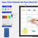Magnetic Dry Erase Calendar Whiteboard for Wall 36"x24", Monthly White Board Calendar Dry Erase Wall Hanging Aluminum Frame with Tray for Home, School, Office