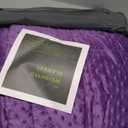 Wemore Minky Dot Weighted Blanket for Adults Twin Size 15 lbs, Soft Heavy Blanket for Stress Relief and Sleep Promotion, Breathable Blanket for All-Season with Glass Beads, Purple 48 x 72 inches