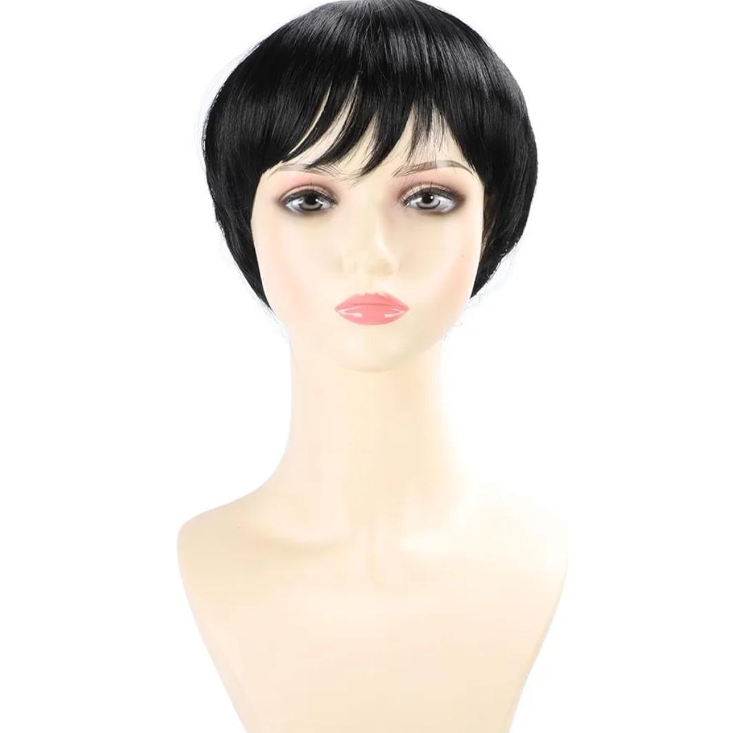 Wig Fashionable Synthetic Short Hair Toupee Breathable (Black)