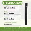 793794 794685 High Lift Mower Blades Set for Hustler 60" Mower, Replaces 794214 794230 600901 603992, Compatible with Raptor SDRaptor SDX, Super S, Super Z (3PACK)