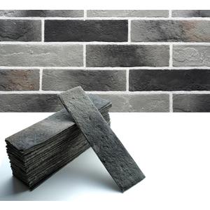 Gray Faux Brick Wall Tiles, 3D Thin Brick Veneers for Indoor Outdoor Wall Decoration, for TV Background, Bedroom, Bathroom, and Fence Panels 76pcs 10 sq.ft