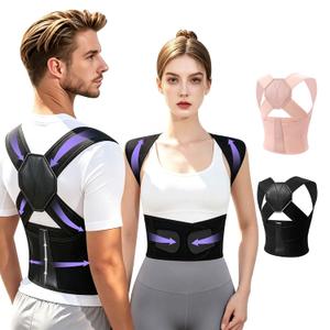 Posture Corrector for Women and Men Back Brace Upper Back Support Adjustable Breathable Shoulder Straightener (Black, Large) (Black, L)