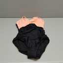 B2prity Women's One Piece Swimsuits Tummy Control Front Cross Bathing Suits Tie Back Slimming V Neck Swimwear (Pink Black Color Block)