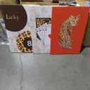 3 Pcs Red Trendy Leopard Wall Art Vintage Cheetah Pictures Funky Lucky 8 Ball Posters Prints Fashion Preppy Aesthetic Cheetah Wall Decor Painting for Girly Bedroom Apartment Dorm(12x16in Canvas)