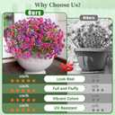 Yastouay 24 Bundles Artificial Flowers for Outdoors, UV Resistant Artificial Outdoor Flowers No Fade Fake Outdoor Flowers Plants for Garden Porch Window Box Pot Planters Decor (Fuchsia+Rose Red)
