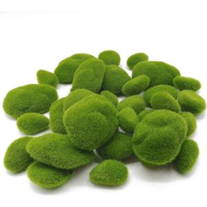 TIHOOD 30 PCS 3 Size Artificial Moss Rocks Decorative, Green Moss Balls,Moss Stones, Green Moss Covered Stones, Fake Moss Decor for Floral Arrangements, Fairy Gardens and Crafting