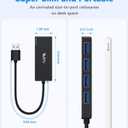 USB 3.0 Hub, 4 Port USB Hub Splitter, USB A Expander Portable USB Adapter Multiport Data Hub for Laptop, iMac Pro, MacBook Air, Mac mini/Pro, Surface Pro, USB Flash Drives, and Mobile HDD-Black (1 Feet)
