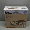 Bella 10"x 20" Ceramic Fold-n-Store Dual Temp Griddle, Fits-anywhere Kitchenware, EverGood Ceramic Nonstick Coating, 2 Temperature Zones up to 400F, Dishwasher Safe Drip Tray, 1500 Watt, Oatmilk