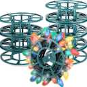 Thyle 8 Pack Christmas Light Reel All Purpose Light and Cord Wind up Cords Storage Reel Storage Container Christmas Storages Holder Extension Cord Organizer for Holiday Tree Lights(8.7 Inch,Green)