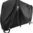 NEVERLAND Motorcycle Cover Waterproof Outdoor - Black Heavy Duty Scooter Cover, Motorbike Cover with Refletive Logo, Lock-Hole, Bandage, Storage Bag-Protect Against Dust, Debris, Rain and Weather(XXL)