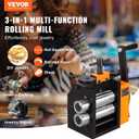 VEVOR Rolling Mill, 3"/76 mm Jewelry Rolling Mill Machine, 1: 2 Gear Ratio, 3-in-1 Multi-Function Rolling Mill, 0.1-7mm Press Thickness for Metal Jewelry Making Sheet Square Wire Semicircle Pattern