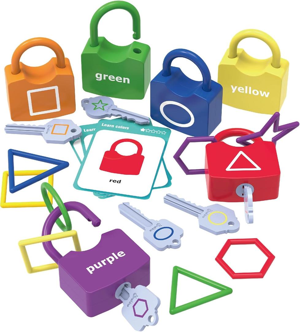 Xylolin Preschool Shape Sorting Matching Learning Locks with Keys Toys for Toddlers, Color Recognition Toy Set,Montessori Educational Fine Motor Skills Toy for Kids Ages 3+ Xylolin Preschool Shape Sorting Matching Learning Locks with Keys Toys for Toddlers, Color Recognition Toy Set,Montessori Educational Fine Motor Skills Toy for Kids Ages 3+