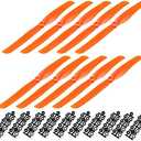 uxcell RC Propellers CW 8040 8x4 Inch 2-Vane Fixed-Wing for Airplane Toy, Nylon Orange 10pcs with Adapter Rings