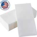 1000-Pack BloominGoods Disposable Bathroom Napkins | Linen-Feel Guest Towels, Made In USA | Cloth-Like Hand Tissue Paper, White, 12" x 17"