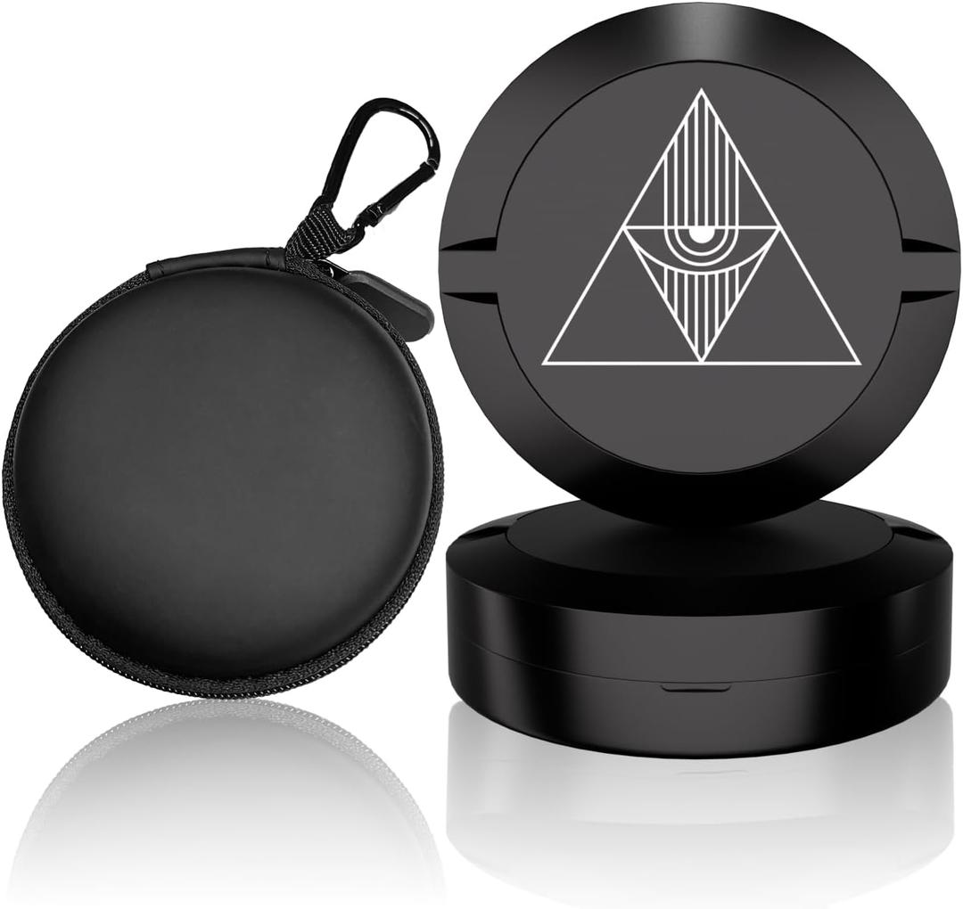 Sinkzaico Zyn Metal Can, Zyn Container, Double-Layer Design Zyn Holder, Airtight, Odor-Proof Food Containers, Zyn Gifts for Men and Women, Black, for vitamins, pills, candy, etc. (Eye Pattern)