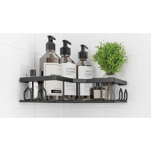 Adhesive Shower Caddy, 1 Pack Corner Bath Organizer, Rustproof Stainless Steel Shower Shelves with Large Capacity, No Drilling Shelves for Bathroom Storage, Home, Kitchen Dcor