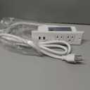 Nightstand with Charging Station, Bedside Tables with Glass Decorative Door, Natural End Table, Side Table with 2 Tiers Storage Space for Bedroom Living Room, Natural