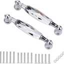 JUXYES Pack of 2 Crystal Cabinet Handles Pulls, Chrome Silver Glass Handle Decorative Drawer Pulls Modern Cupboard Door Handle Knobs for Dresser Drawer Cabinet Closet (3.75")