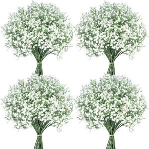 36 Pcs Babys Breath Artificial Flowers, Baby Breath Flowers Artificial Bulk Long Stem Fake Babies Breath Faux Gypsophila White Flowers Artificial for Decoration (No Eucalyptus Stems)