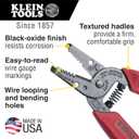 Klein Tools 11046 Wire Stripper, Wire Cutter, Made in USA, Stripping/Cutting Tool for 16-26 AWG Stranded, Compact Nose with Precision-ground Stripping Holes