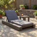 Christopher Knight Home Tory Acacia Wood Chaise Lounge Chair Outdoor, Poolside Sun Lounger Recliner, Patio Outdoor Chaise Lounge with Cushions, Adjustable Backrest Single Lounge Sofa, Grey