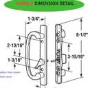 Keyed Offset Center Sliding Patio Door Handleset With Mortise And Keeper Assembly 45°Keyway, 3-15/16" H.C., NonHandle Used For 1-3/8" To 2" Thick Sliding Glass Door & Patio Door (White),Zinc Alloy