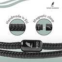 Wind Passion - Mens Bracelet, Durable Rope Wristband for Men, Versatile Pulseras Para Hombres - Waterproof, Magnetic Clasp, Ideal for Outdoor & Fashion (X-Large ( Wrist size: 7.12 - 7.87 inch ), Black Magnet - Black Pearl)