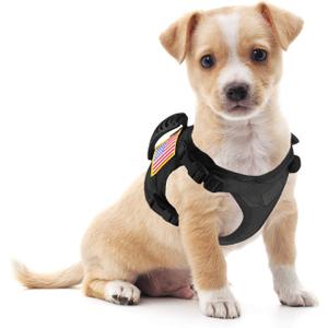 Tactical Dog Working Vest Training Harness No-Pull Adjustable Outdoor Military Vest with Rubble Handle Molle Loop Panels Black (XS(13"-19" Girth))