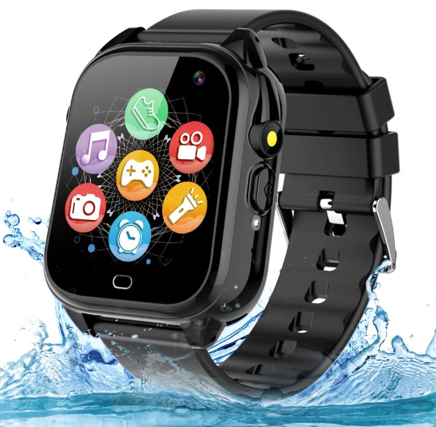 OVV Kids Waterproof Smart Watch Boys Girls Age 312 with 26 Game 1.44'' HD Touch Screen Music Player Camera Video Recorder 12/24 Hr Clock Pedometer Alarm Torch Calculator Children Learning Toys
