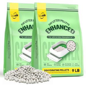 Enhanced Cat Litter Pellets 18 lbs, Long-Lasting Odor Control, Generic Litter Pellets Refills Exclusively for Dual-Layer Litter Box Systems, Zeolite, Non-climping