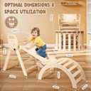 Norbee Pikler Triangle Set Foldable Wooden Toddler Climbing Toys Indoor, Playground Jungle Gym for Kids, Montessori Climbing Set for Toddlers