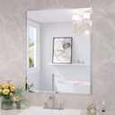 Frameless Bathroom Mirror for Wall, 24"x30" Beveled Bathroom Vanity Mirror, Modern Rectangle Bathroom Mirrors for Bedroom, Entryway, Living Room, Hangs Horizontally or Vertically