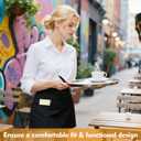 Tedux 3 Pack Black Server Apron with 3 Large Pockets, 24 x 12 In Waitress and Waiters Half Apron for Restaurant Cafes Bars