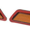 X AUTOHAUX Pair Front Bumper Reflector Side Marker 63147274521 63147274522 for BMW F30 F31 3-Series 2013-2015 Replace Amber Color Reflector Yellow