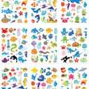 LINAYE 48 Sheets Ocean Stickers for Kids, 1040 Pcs Waterproof Under The Sea Fish Animal Stickers Ocean Under The Sea Party Favors Decorations Crafts for Kids