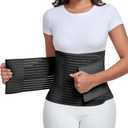 Postpartum & Post Surgery Abdominal Binder. Postpartum Belly Band Support Recovery after C-Section, Natural Birth, Hysterectomy, Hernia Belt (Black,M)