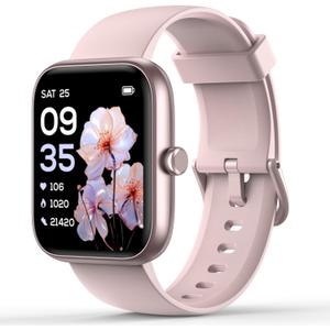 Smart Watch for Men Women with Bluetooth Call,Alexa Built-in Smartwatch,1.8" DIY Dial Fitness Watch with 100+ Sport Mode,IP68 Waterproof Watch Compatible with Android iOS (candy pink)