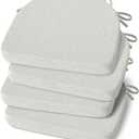 Shinnwa Kitchen Chair Cushions Set of 4, Non-Slip Dining Chair Cushions with Ties and Machine Washable Cover, 4 Pack, 17 x 16.5 x 2in, Off White
