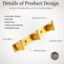 Gold Brushed Wall Mounted Coat Hook Rack - 3 Modern Heavy Duty Hooks for Bathroom, Kitchen, Entryway - Premium Coat, Towel, Robe Hanger