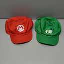 2pack Costume Hats Anime Halloween Copslay Unisex Adult Cosplay Cap (Red and Green)