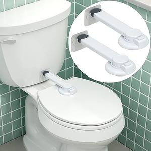 Toilet Locks Baby Proof (2Pack) Ideal Baby Proof Toilet Lid Lock with Arm – No Tools Needed Easy Installation with 3M Adhesive – Top Safety Toilet Seat Lock – Fits Most Toilets, White
