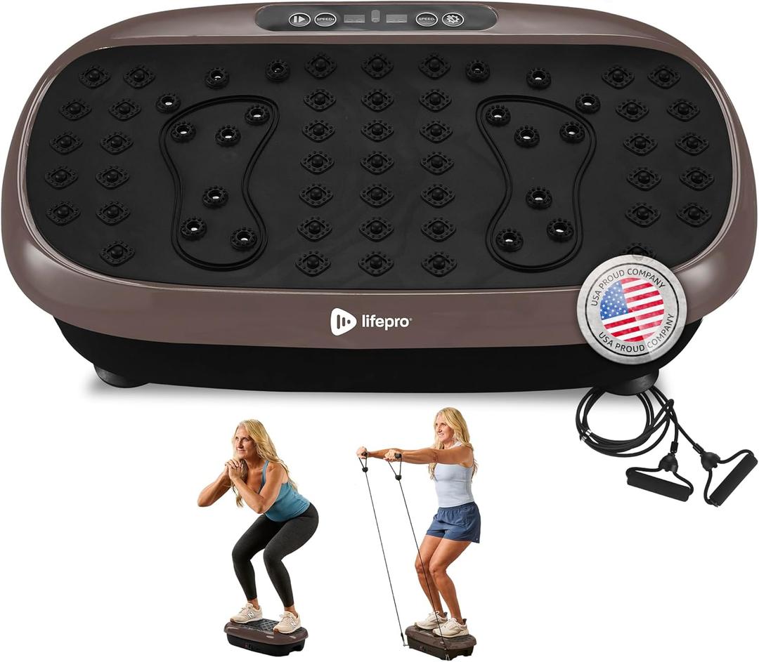 Lifepro HexaPlate Lite Vibration Plate Exercise Machine with Magnetic Acupoints - Full Body Vibration Platform for Beginners and Recovery - Lymphatic Drainage Massager for Muscle Toning and Fitness (Bronze)