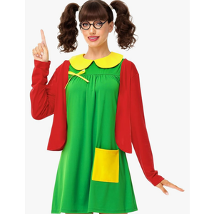 Remimi Adult Halloween Costume Long Sleeves Holiday Outfits Novelty 2 Piece Dress Sets XL