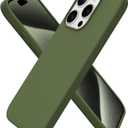 ORNARTO Compatible with iPhone 15 Pro Case 6.1", Liquid Silicone 3 Layers Full Covered Soft Gel Rubber Cover, Shockproof Protective Slim Phone Case with Anti-Scratch Microfiber Lining-Cedar Green