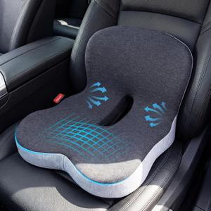 ZUAMEGUMemory Foam Car Seat Cushion  Ergonomic Driver Cushion for Sciatica & Tailbone Pain, Breathable Non-Slip Car Seat Pad for Car, Office Chair, Wheelchair (Dark Gray)