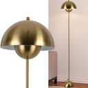 COSYLUX Modern Floor Lamp for Living Room, Industrial Tall Standing Lamp for Bedroom, Metal Shade Reflecting Light Reading Floor Lamp for Office, Nursery Room, Corner(Bright Gold)