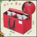 Nutcracker Storage Containers and Figurine Collectibles Storage Box Large Ornament Storage Organizer Stores Up to 8 Holiday Christmas Nutcrackers Figurines-Carolers Ornaments Red/15 Inches