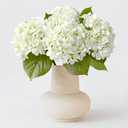ZYTUYO 4PCS White Artificial Flowers Hydrangea 20" Real Touch Latex Faux Hydrangeas Silk Flowers with Green Leaves Stems for Short or Tall Vase Table Party Center Fake Bouquet Decor