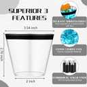 Lounsweer 100 Pcs 9 oz Plastic Cups with Black Rimmed Clear Cocktail Cups Heavy Duty Disposable Wine Glasses for Wedding Birthday Bridal Shower Baby Shower Party Holiday Celebrations