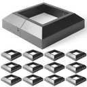 12 pcs 4x4 (Actual: 4"x4") Aluminum Deck Post Base Cover, for Railings, Stairs, Patios, Porches, Split Deck Post Skirt (Black)